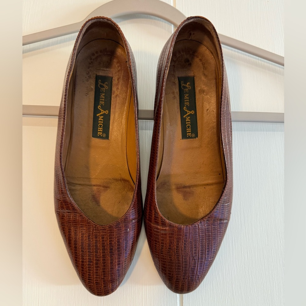 Le Mie Amiche, size 36.5 brown leather flats, made in Italy